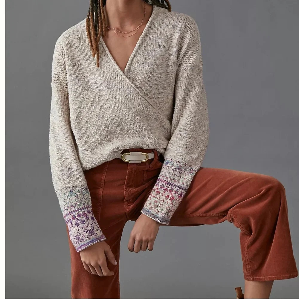 PILCRO DREW SURPLICE SWEATER